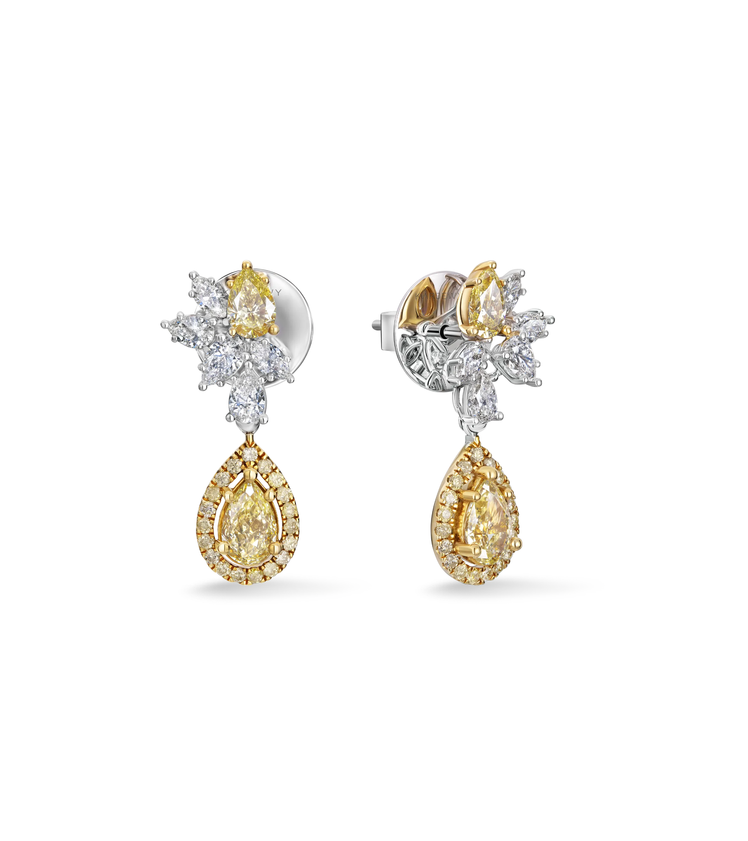 Серьги из комбинированного золота